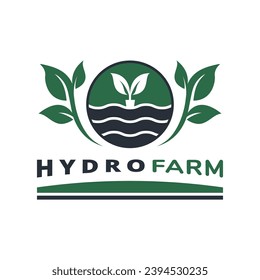 vector de logotipo de granja. invernadero hidropónico