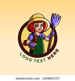 plantilla de ilustración de vector de logotipo de granja