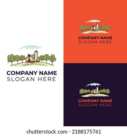 Farm logo vector illustration templates design   