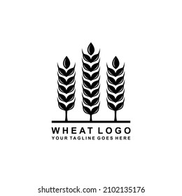 Logo de la granja. Ilustración vectorial del diseño del logotipo del trigo