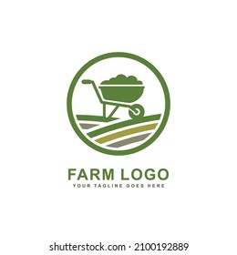 Logo de la granja. Vector del logotipo de la rueda