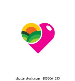Farm Love Logo Icon Design