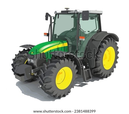 farm machine art design logo icon sign symbol template big tire wheel yellow green John Deere New jcb Iseki CLAAS cute