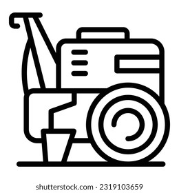 Farm machine icon outline vector. Agriculture cultivator. Lawn grass