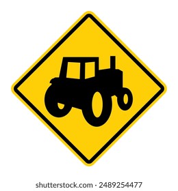 Farm Machinery Crossing warning road sign. Vector