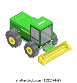 Farm machinery icon. Isometric of farm machinery vector icon for web design isolated on white background
