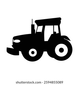 Farm Machinery Power Tractor Silhouette Vector illustration of a silhouette of a tractor on a white background