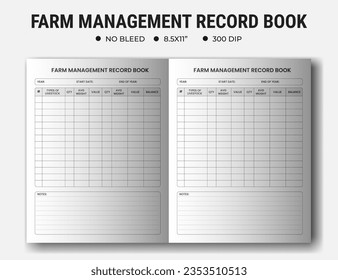 Farm Management Record Keeping Template, Kdp Interior