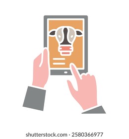 Farm Management Software flat icon. Vector isolated element. 
