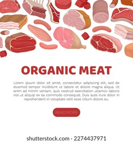 Farm Meat Food Banner Design mit Vorlage für frisches ökologisches Produkt