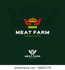 Farm meat logo template