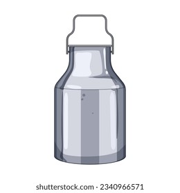 farm metal milk can cartoon. vintage bucket, cow old, bottle retro farm metal milk can sign. isolated symbol vector illustration