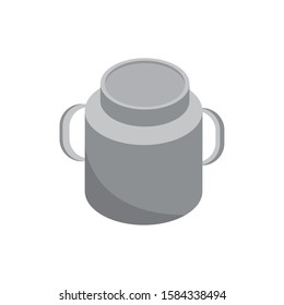 farm milk canister rural isometric icon vector illustration
