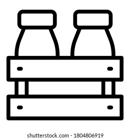 Farm milk icon. Outline farm milk vector icon for web design isolated on white background