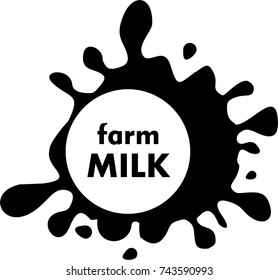 farm milk logo, back and white icon