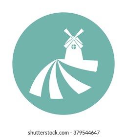 Farm with mill icon