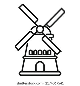 Farm mill icon outline vector. Eco agriculture. Garden data