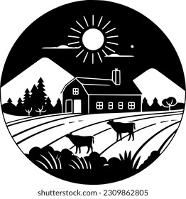 Farm - Minimalist and Flat Logo - Vector illustration