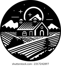 Farm - Minimalist and Flat Logo - Vector illustration