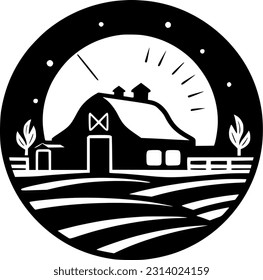Farm | Minimalist and Simple Silhouette - Vector illustration