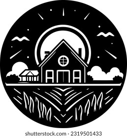 Farm | Minimalist and Simple Silhouette - Vector illustration