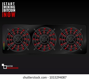 Farm for mining bitcoin. Concept vector image of a farm for mining bitcoin.