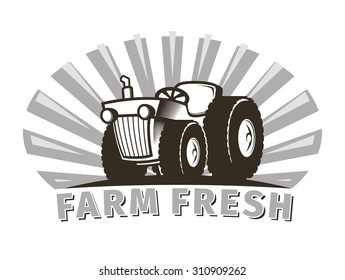 Farm or natural product vector emblem design template
