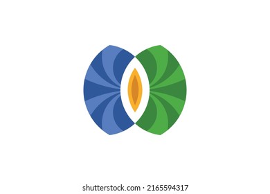 Vector de logotipos coloreados por la naturaleza y la granja