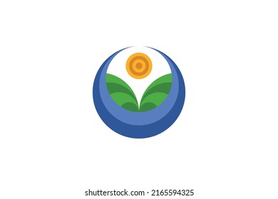 Farm and Nature Colored Logo Vector