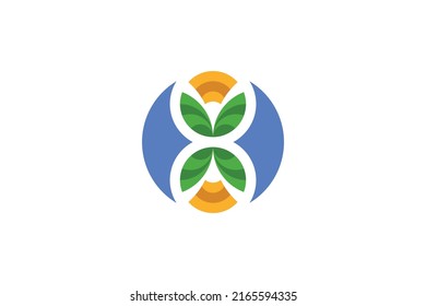 Farm and Nature Colored Logo Vector