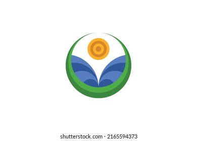 Farm and Nature Colored Logo Vector
