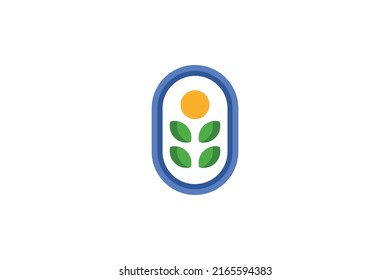 Farm and Nature Colored Logo Vector