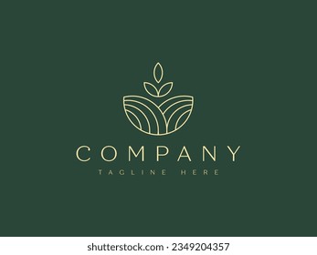 farm nature field logo design