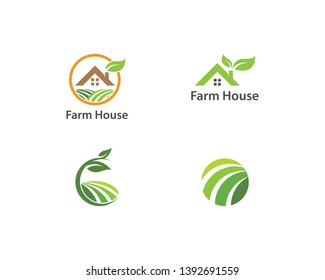 Farm nature logo vector icon template