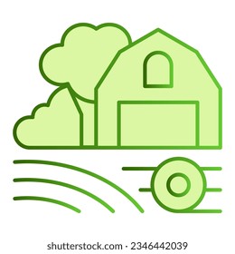 Farm on field flat icon. Garden green icons in trendy flat style. Farming gradient style design, designed for web and app. Eps 10