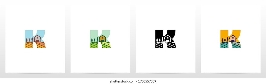 Farm On Letter Logo Design K
