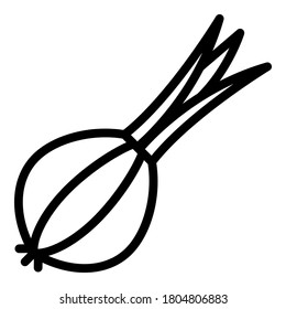 Icono de cebolla de granja. Icono de vector de cebolla de esquema para diseño web aislado en fondo blanco