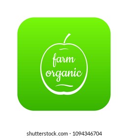 Farm organic icon green vector isolated on white background