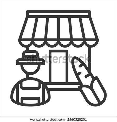 Farm Outline Icon Vector Illustration
