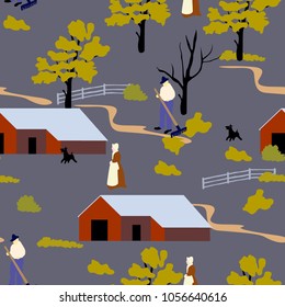 Farm pattern vector