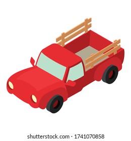 Farm pickup icon. Isometric of farm pickup vector icon for web design isolated on white background