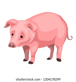 Farm pig icon. Cartoon of farm pig vector icon for web design isolated on white background