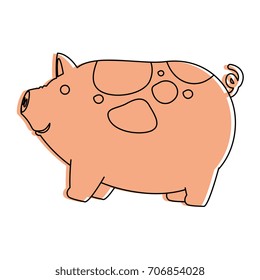farm pig isolated icon