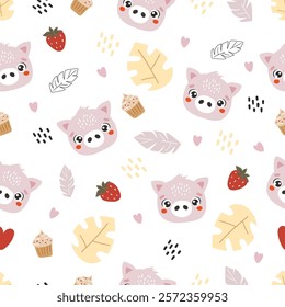 Farm pig pattern, cute farm animals, kids pattern, farm vector, cartoon, seamless pattern