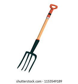 Farm pitchfork tool. Vector isolated object in cartoon style for your design
