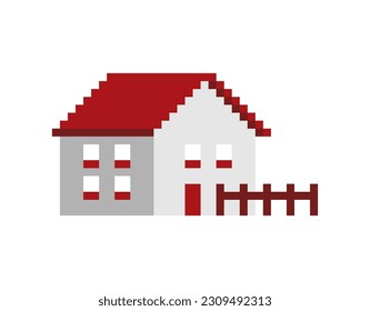 Farm pixel art. icon Ranch 8 bit. pixelated Vector illustration