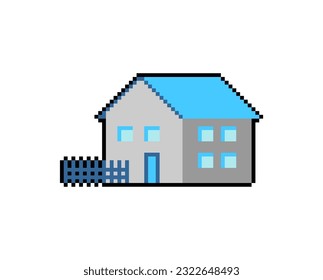 Farm pixel art. icon Ranch 8 bit. pixelated Vector illustration