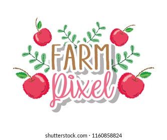 Farm pixel cartoons