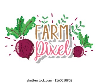 Farm pixel cartoons