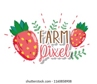 Farm pixel cartoons